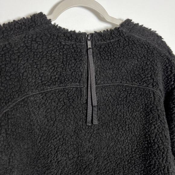 Lululemon Wool Whenever Crew SIZE 6 Black Sherpa Fleece Boxy Pullover Top - Picture 10 of 13